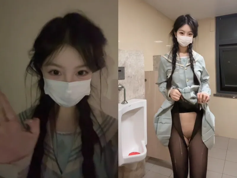 Bạn gái sinh viên cấp 3 live tự sướng trong nhà vệ sinh nam p2